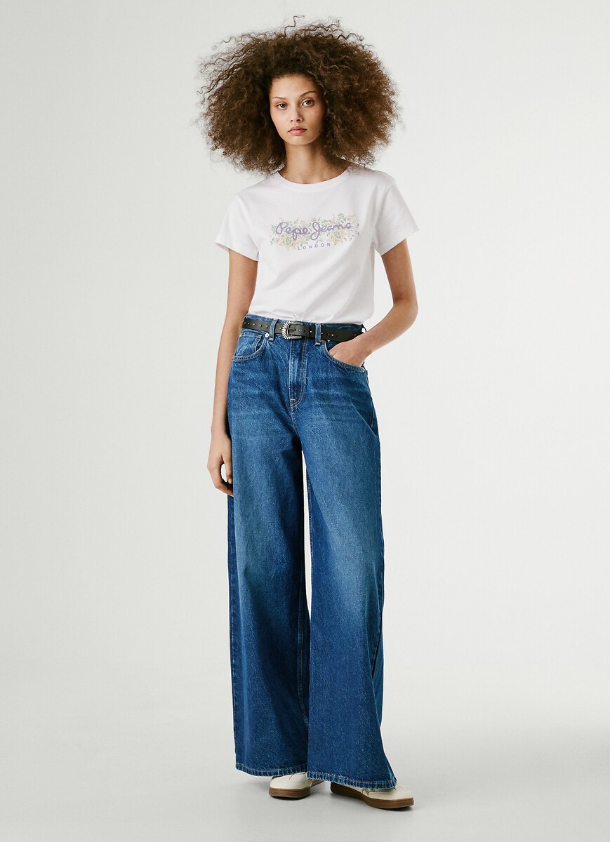 PEPE JEANS<br>Camiseta de manga curta com estampa na frente