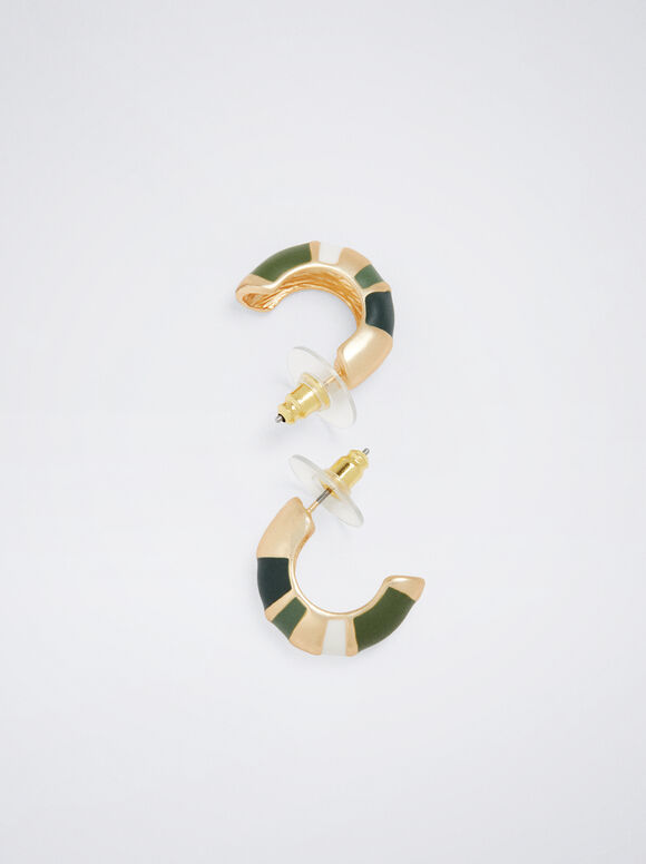 Brincos de argola esmaltados - Multicoloridos