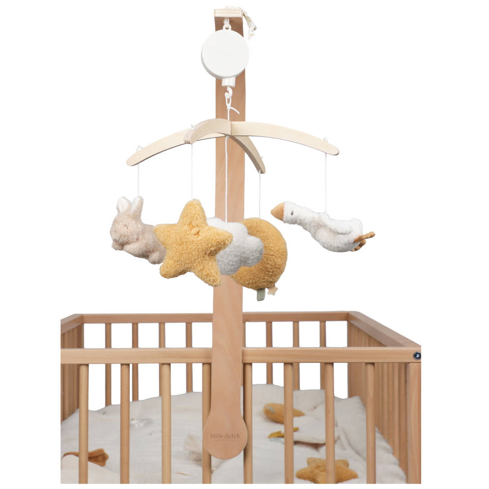 Little Dutch Newborn Naturals houten muziekmobiel