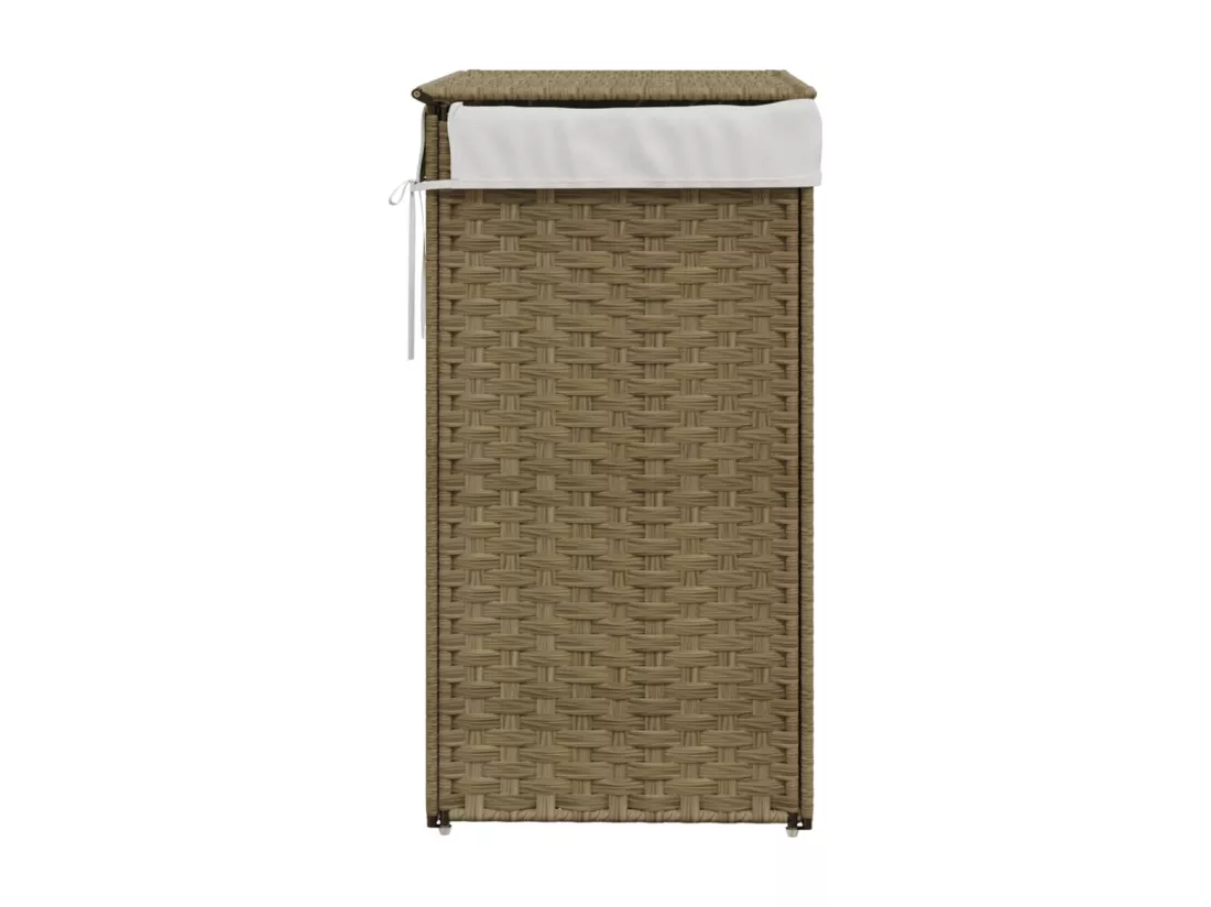 Panier à linge avec couvercle 46x33x60 résine tressée