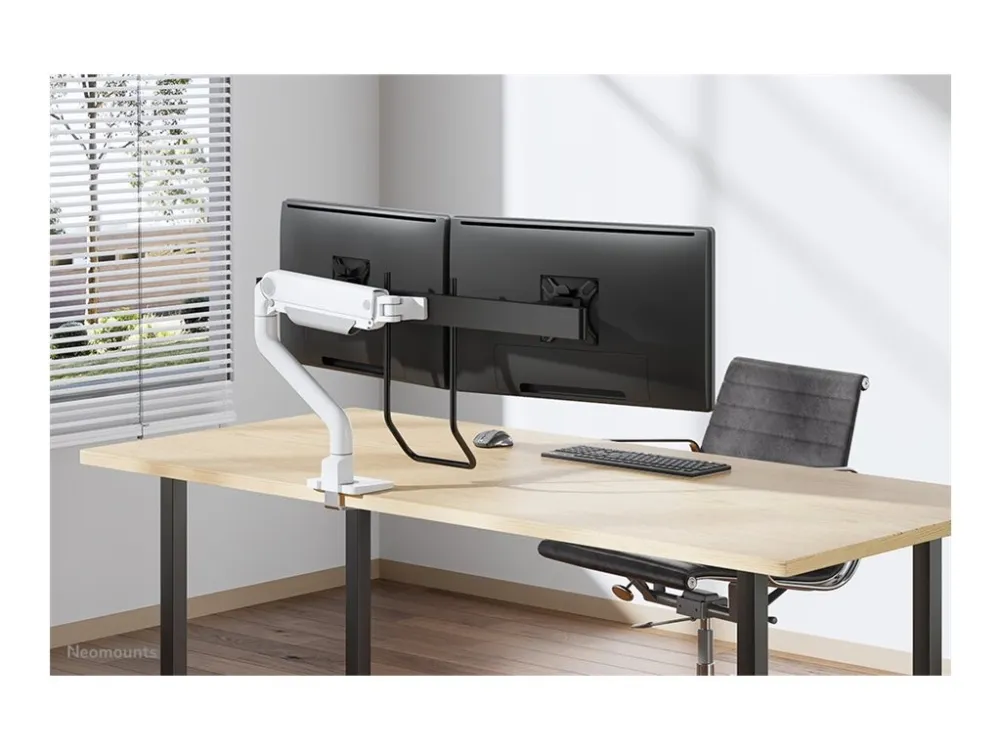 [OUTLET] - Neomounts DS75S-950WH2 - Monteringssæt (skrivebordsmonteringsarm) - fuld bevægelse - for 2 LCD displays - aluminium - hvid - skærmstørrelse: 17