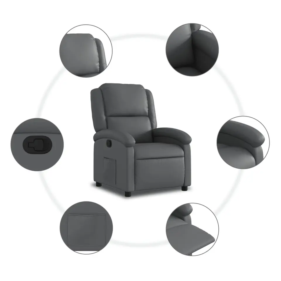 vidaXL - Fauteuil - Grijs - Kunstleer