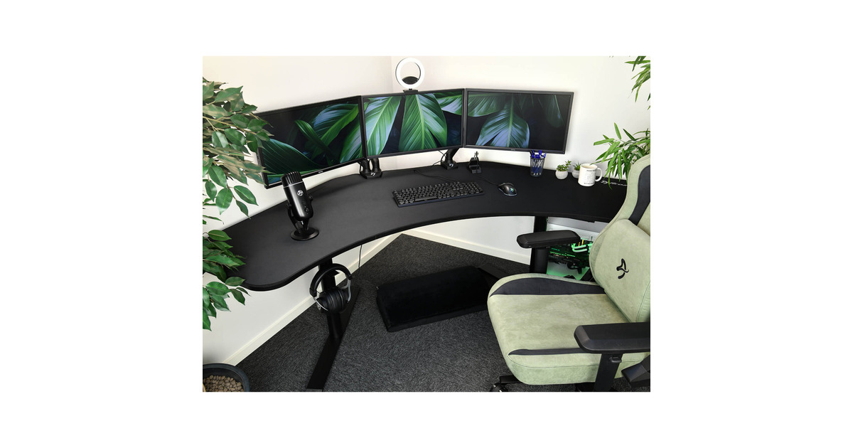 ArozziArena Angelo - Pure Black gaming desk  (Zwart)