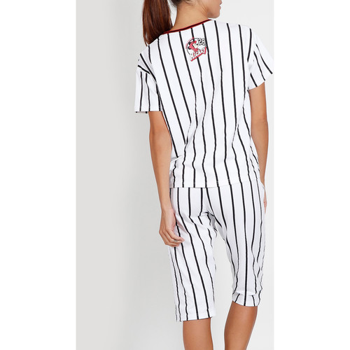 Admas - Camiseta de pantalones pijama Mickey Beisbol Disney blanco Blanco