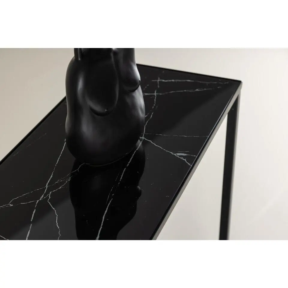 Svea - Leon sidetable - 100 cm - zwart/goud