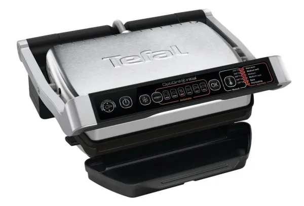 Tefal OptiGrill  GC706D34 - Grill - elektrisk - 600 cm2 - rustfrit stål/sort