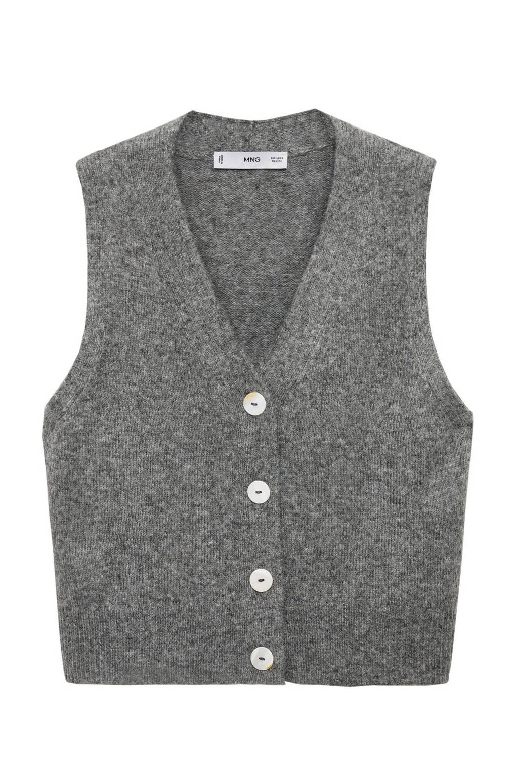 MANGO TEEN fijngebreid gilet grijs