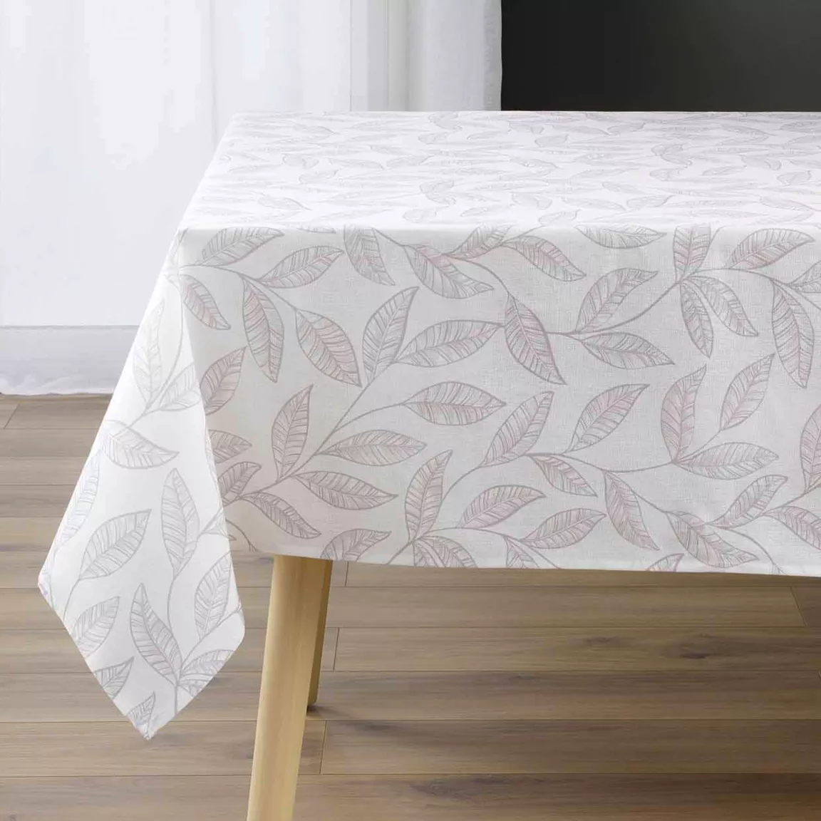 Nappe rectangulaire anti tache (140 x 240 cm) Evora Beige
