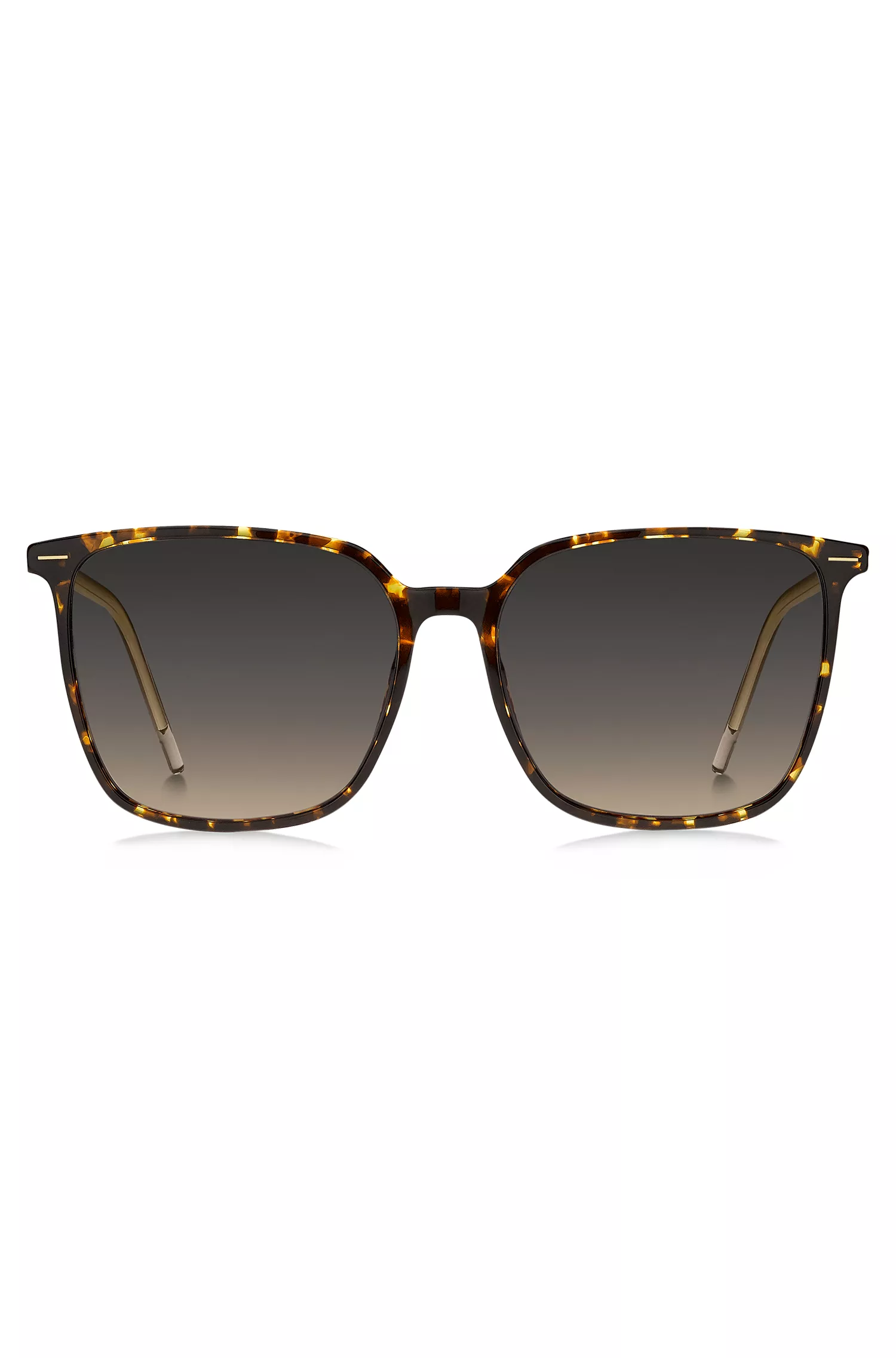 Óculos de sol BOSS em acetato preto com detalhes gravados a laser.