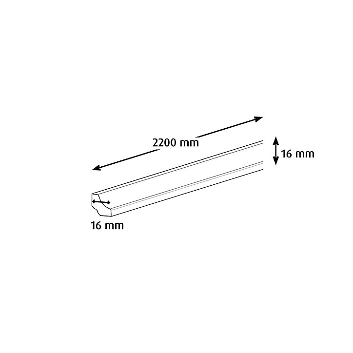 Profilé de finition pour sol MDF Blanc GoodHome 220 x 1,6 cm décor 10