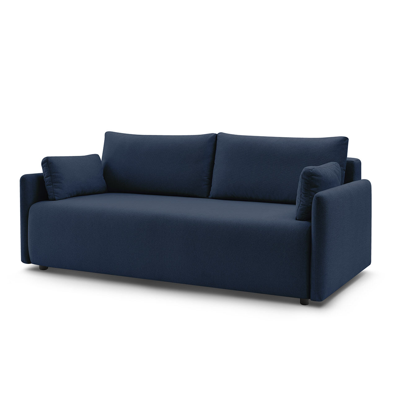 Bobochic Canapé droit convertible coffre marcel tissu lisse bleu foncé - 211x100x86 cm