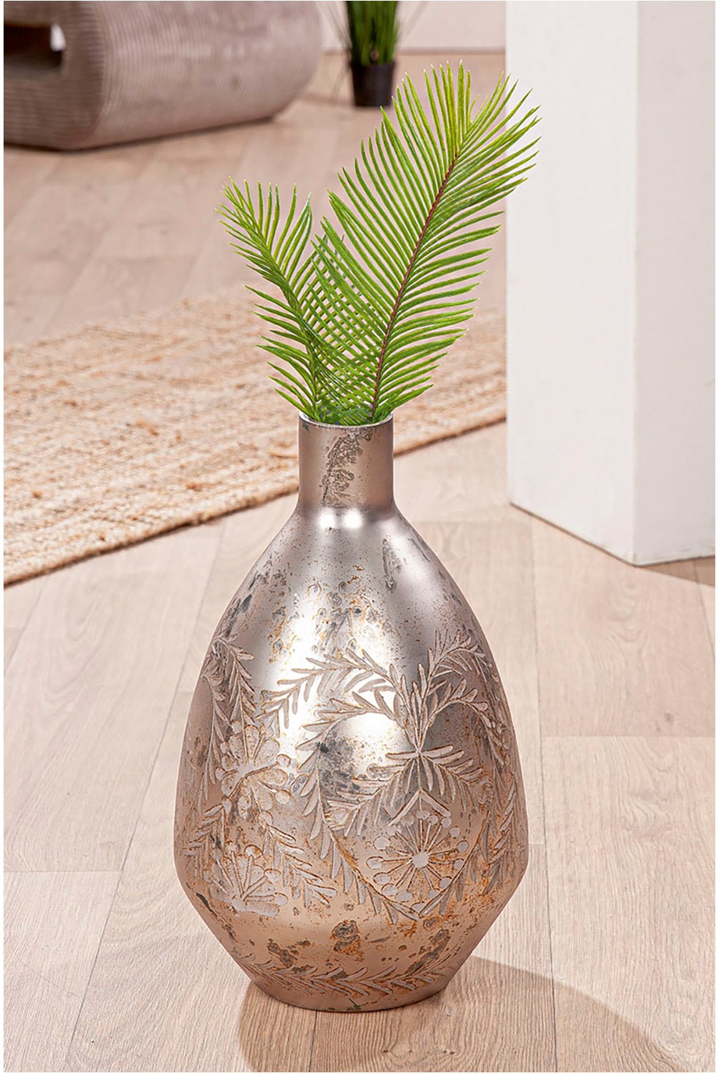 GILDE Bodenvase »Vase Peso, grau H.43 cm«