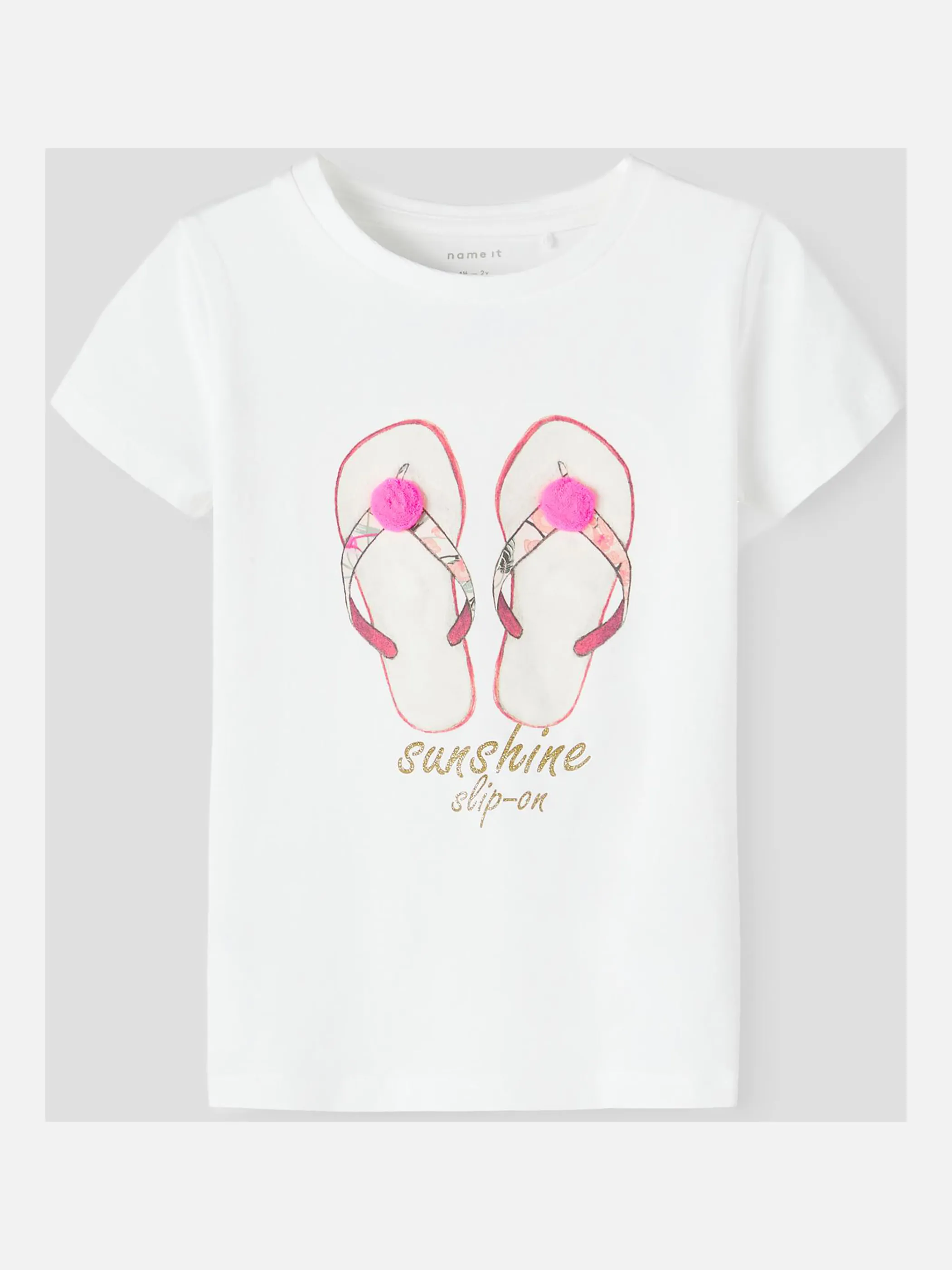Mädchen Shirt mit Frontprint und Bommeln