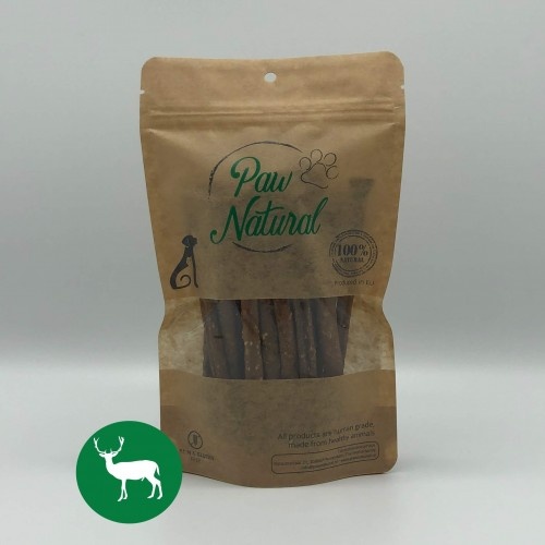 Palitos de sabor natural de veado Paw para cães