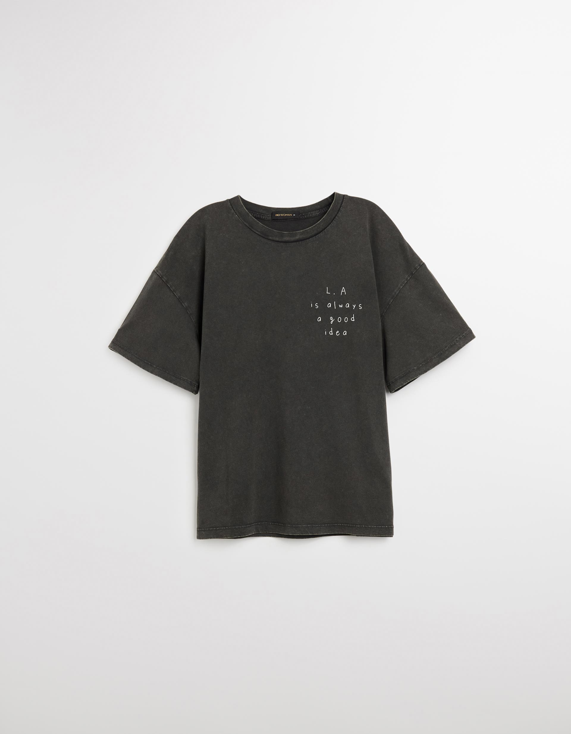 T-shirt Print, Mulher, Cinzento Escuro