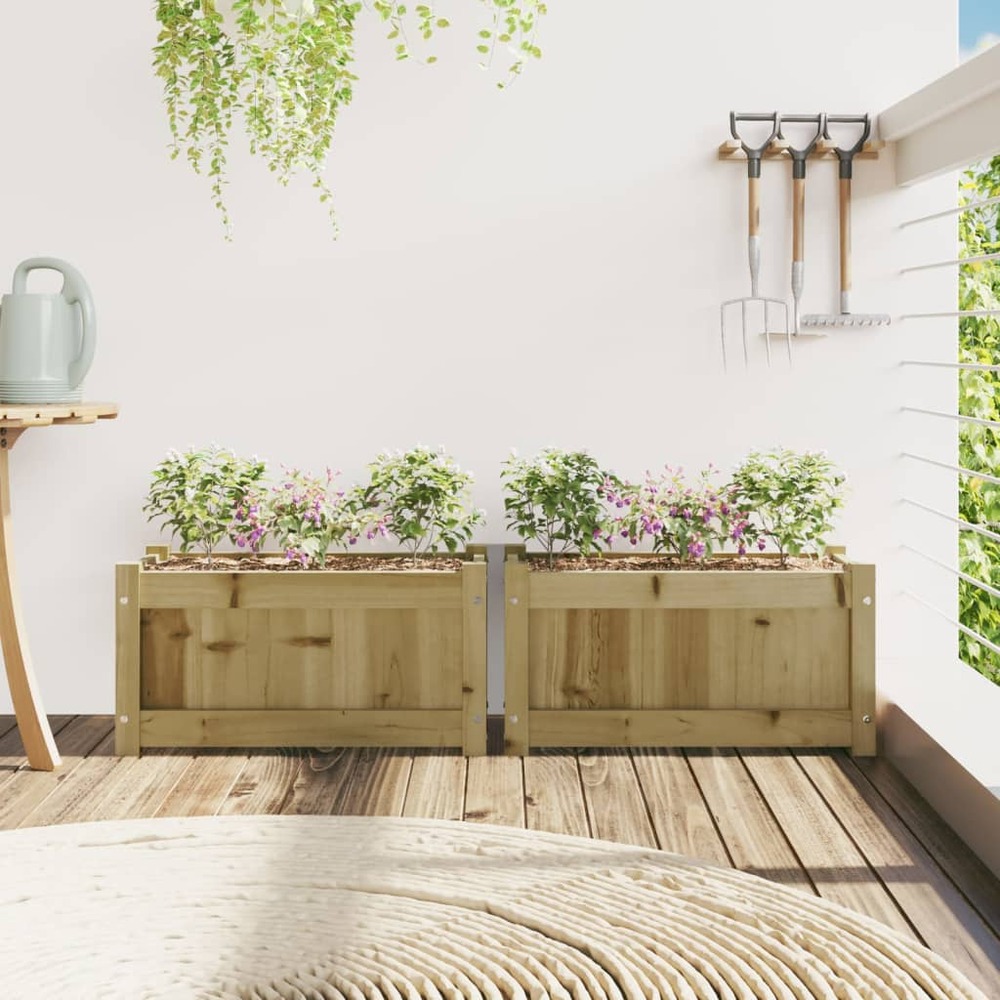Jardinières 2 pcs bois de pin imprégné