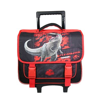 Cartable à roulettes Jurassic World 38 cm - 2 compartiments - rouge - Bagtrotter