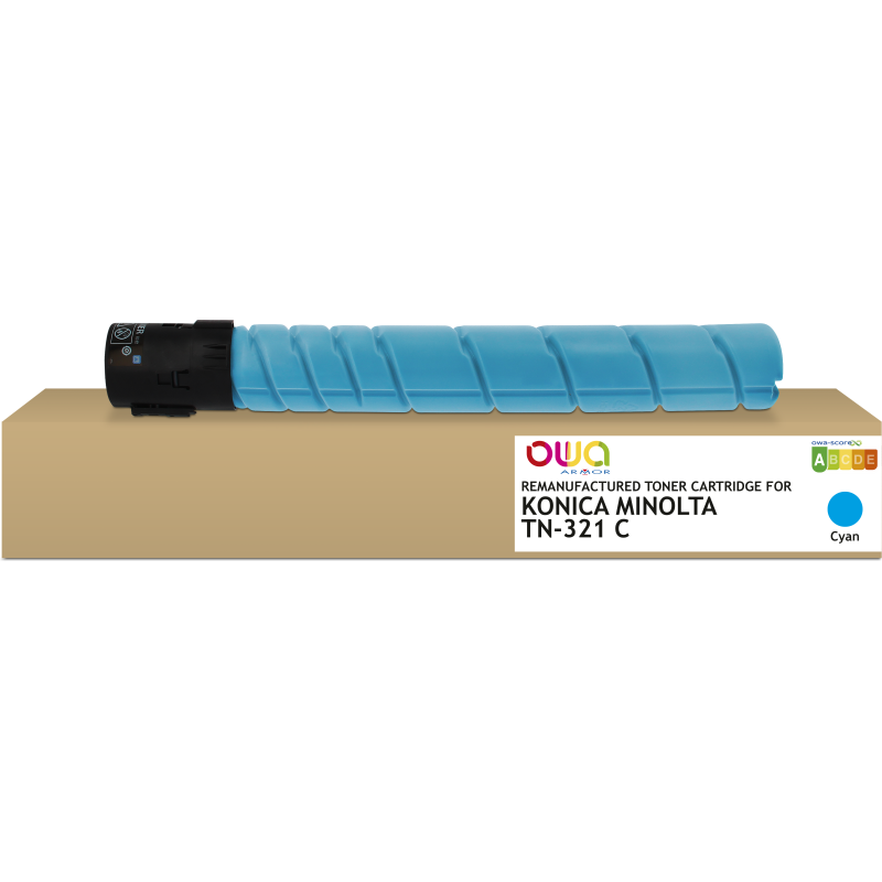 Toner remanufacturé OWA - standard - Cyan - pour KONICA MINOLTA TN-321C, DEVELOP A33K4D0, OLIVETTI B1037, KONICA MINOLTA TN-321C
