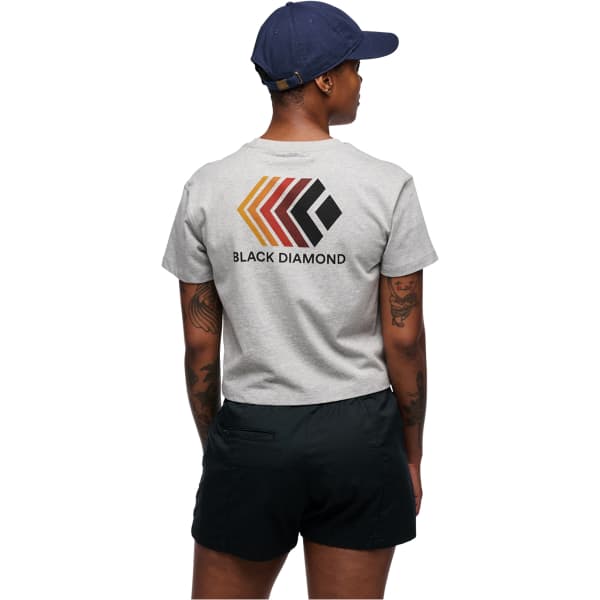 T-shirt escalade BLACK DIAMOND W FADED CROP SS TEE NICKEL HEATHER