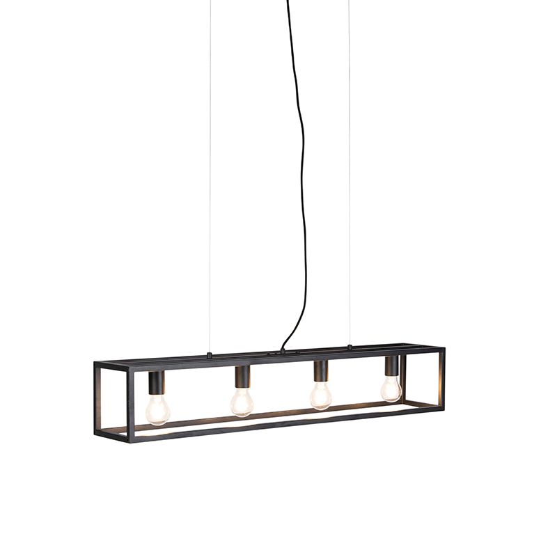 Industriële hanglamp zwart 4-lichts - Cage 4