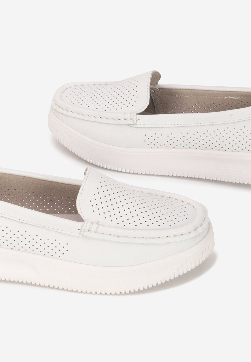 Mocassins femme en cuir blancs Sabiria