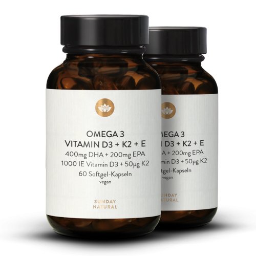 Sunday Natural Products  Omega 3 Vitamin D + K2 + E Vegan