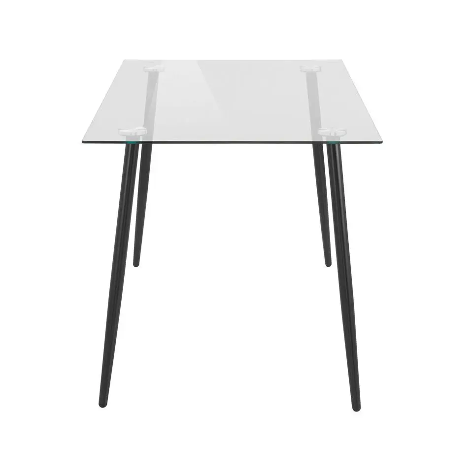Danny - 140x80 cm 6-persoons eettafel metaal / helder glas