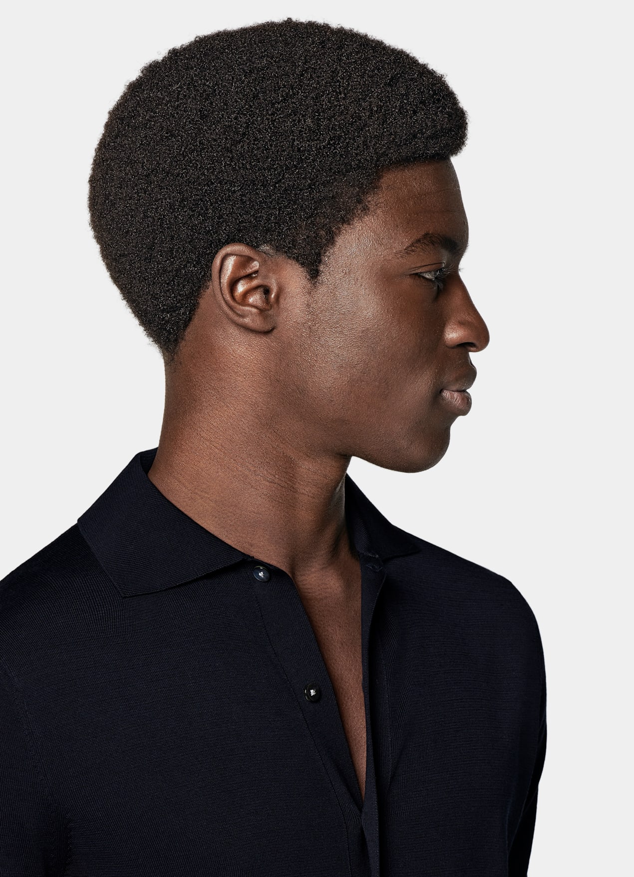 Cardigan type polo bleu marine