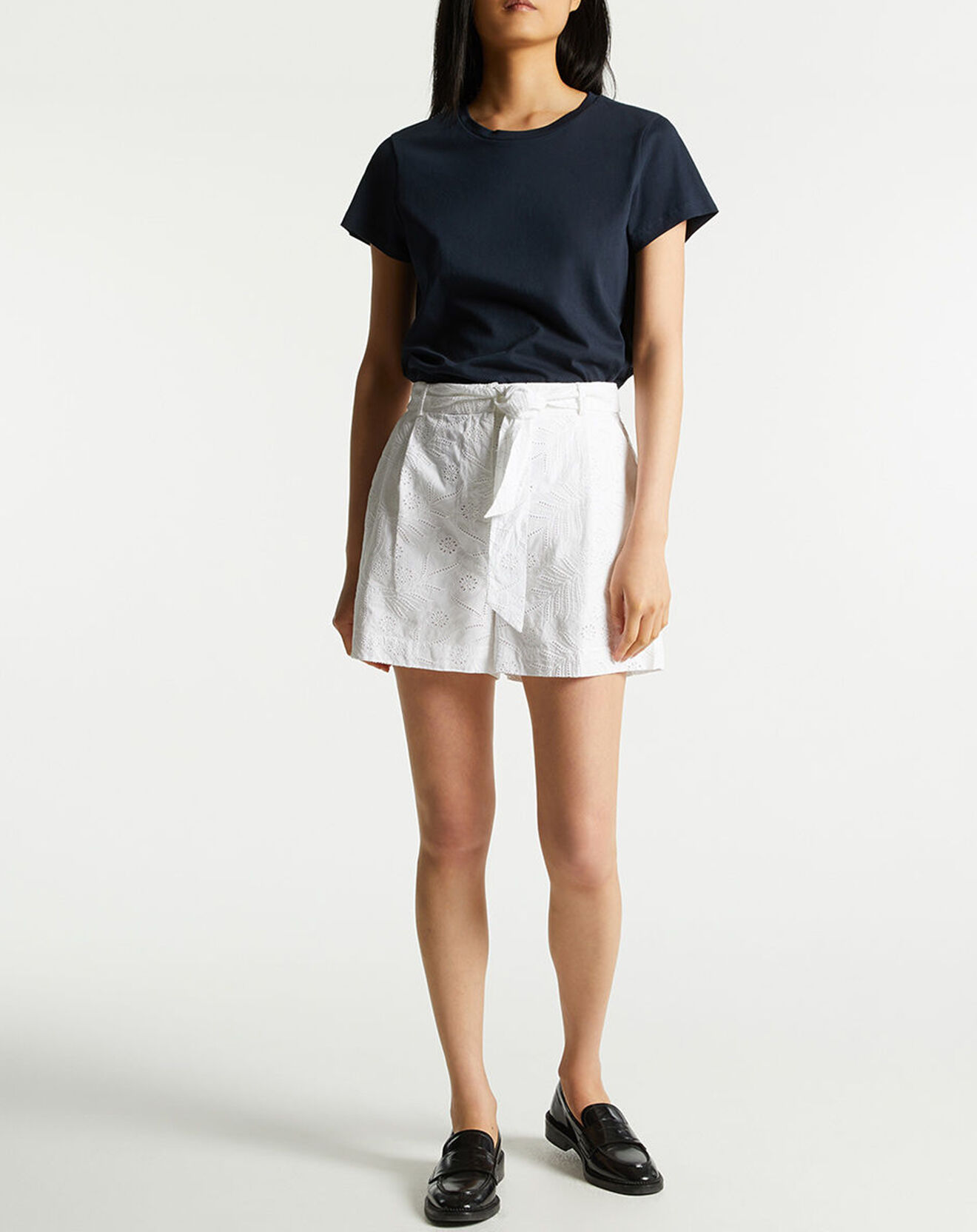 Tommy Hilfiger Short large Broderie Anglaise blanc