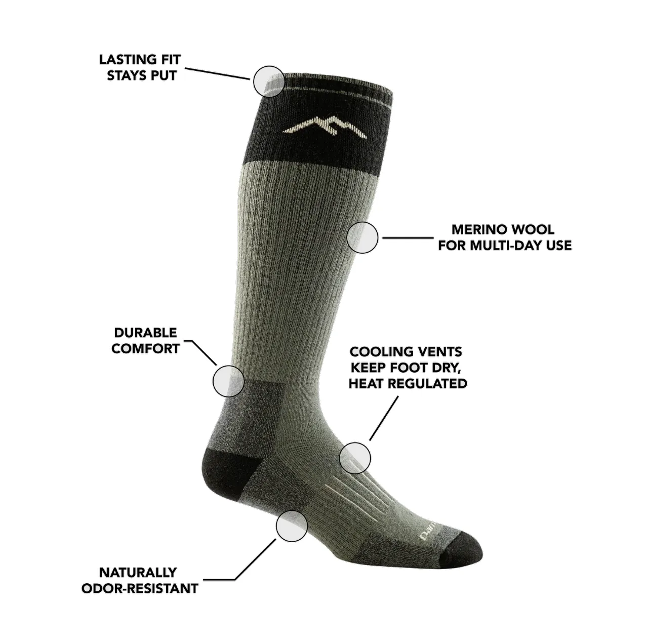 Darn Tough Men's Hunting Over the Calf Extra Cushion Forest