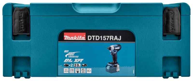 Makita DTD157RAJ 18V Li-ion accu slagschroevendraaier set (2x2.0Ah) in Mbox - koolborstelloos