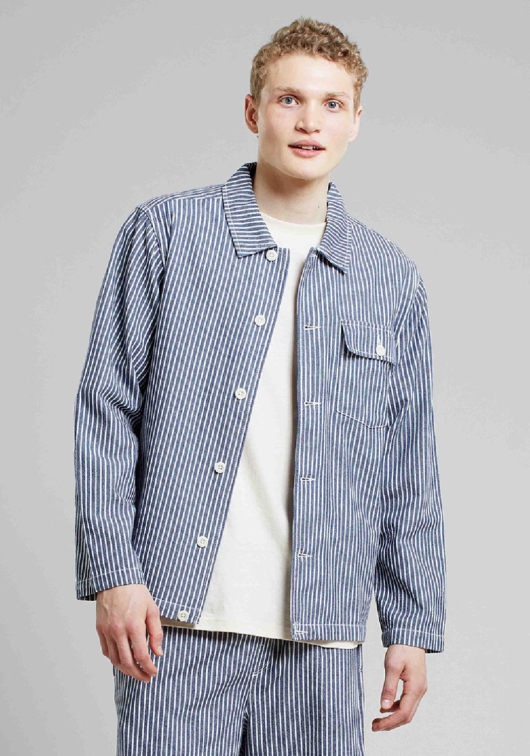 Dedicated Jacke Kangos Stripe Blue