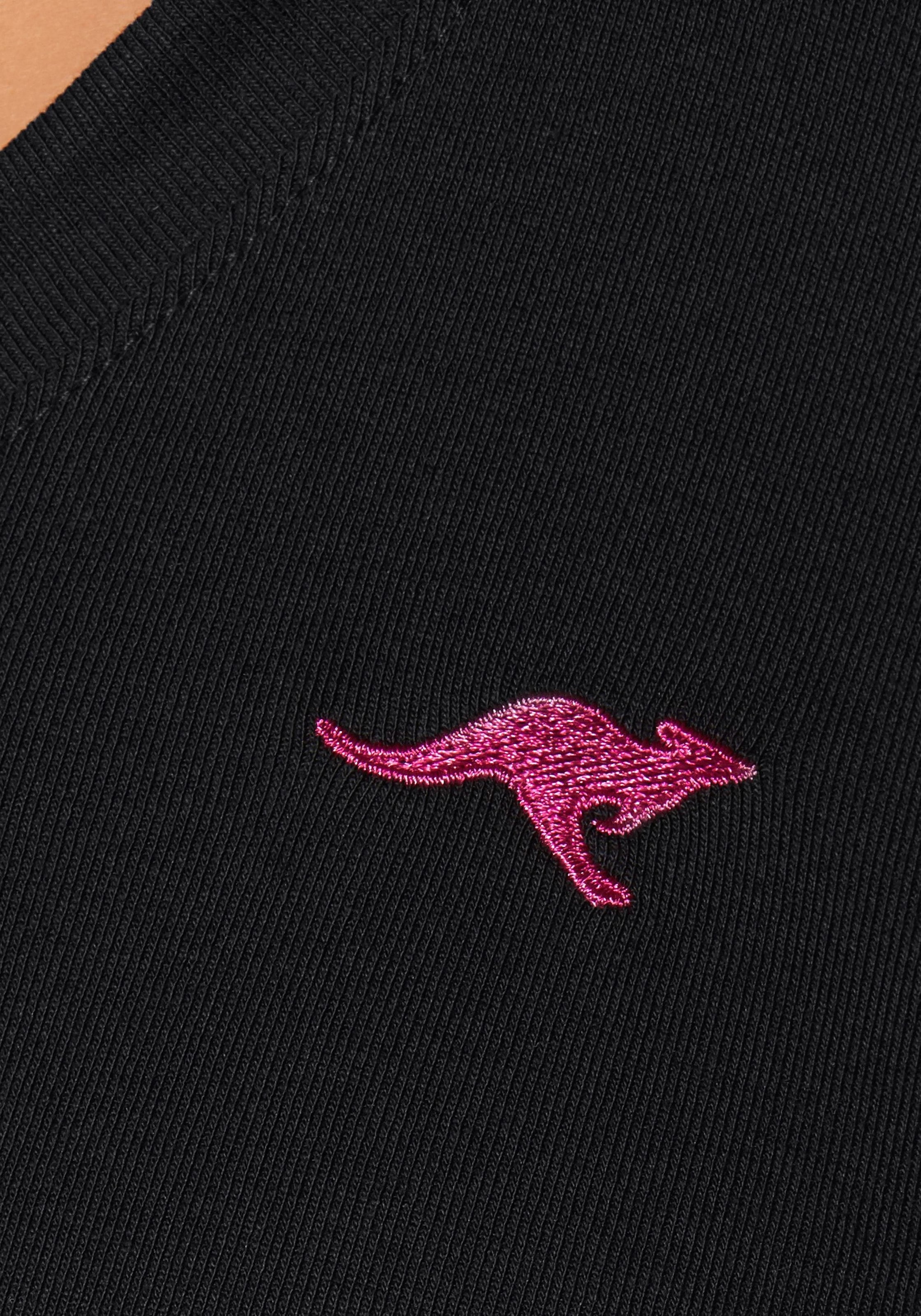 KangaROOS Kapuzenshirt , Langarm,  V-Ausschnitt,  aus 100% Baumwolle, grosse Grössen