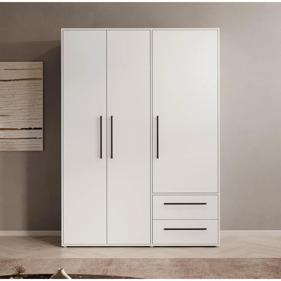 Meubella - Kledingkast Mayen - Wit - 145 cm