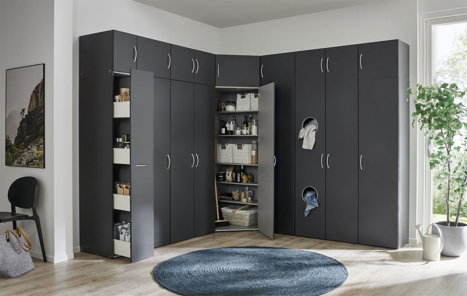 Kleiderschrank Multiraumkonzept 40x185x40 cm grau