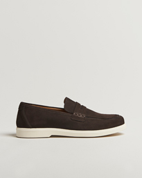 Loake 1880 Como Nubuck Loafers Dark Brown