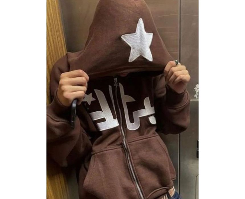 Jeshili - Stergeborduurde hoodie met rits