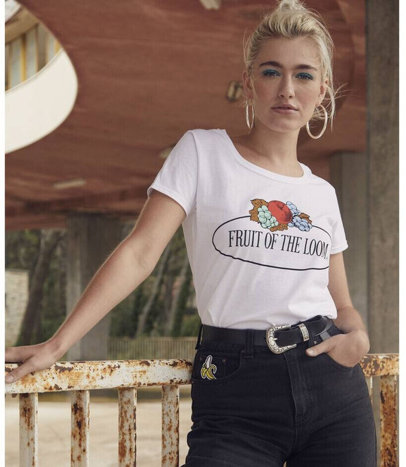FRUIT OF THE LOOM VINTAGE SCV151 - T-shirt femme logo Fruit of the Loom