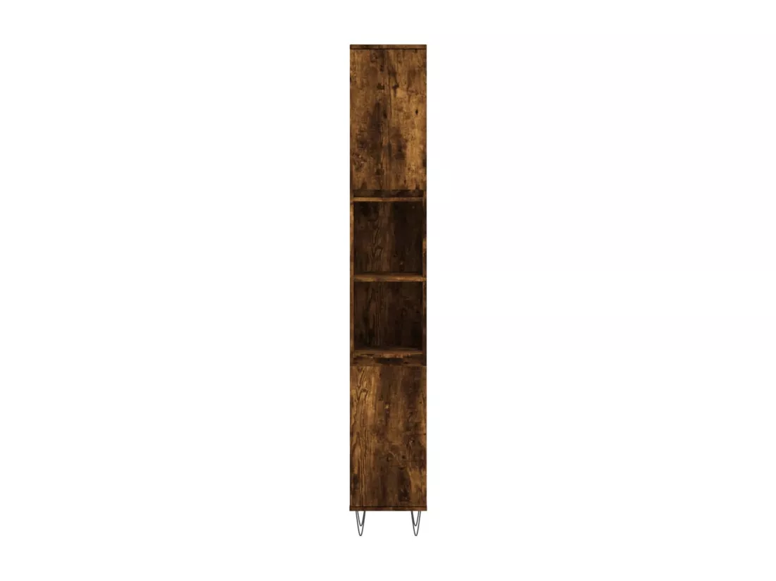 Armoire de bain chêne fumé 30x30x190 cm bois d'ingénierie