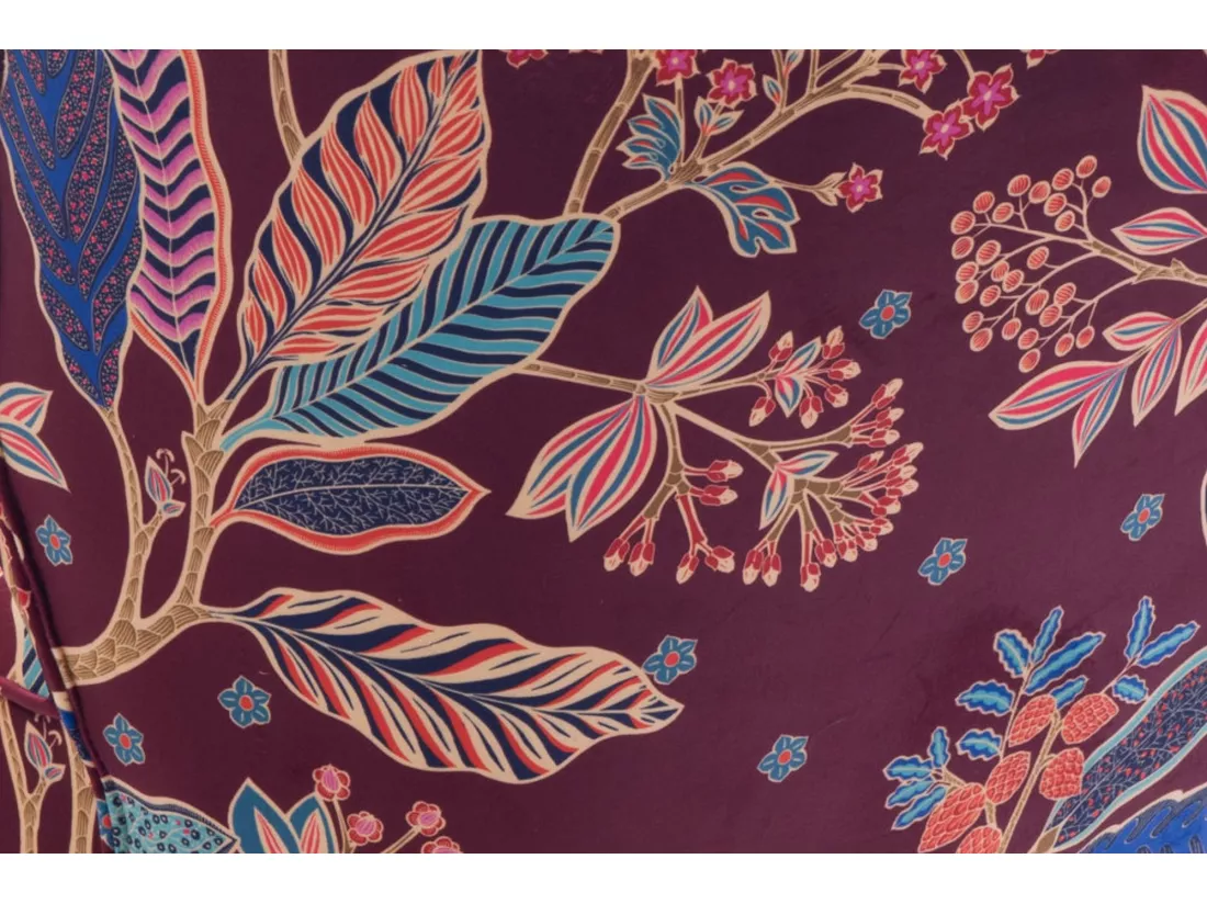 Fauteuil crapaud en velours prune à motifs - VIOLETTE
