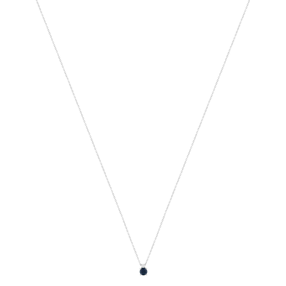 Collier or 375 blanc saphir zirconia, 45 cm