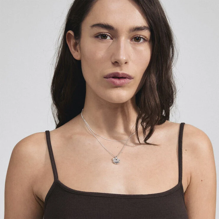Pilgrim FEEL recycled necklace 2-in-1 set silver-plated Sølv