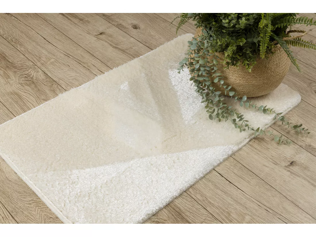 Tapis de salle de bain SANTA, plaine, antidérapant, doux - blanc 60x100 cm
