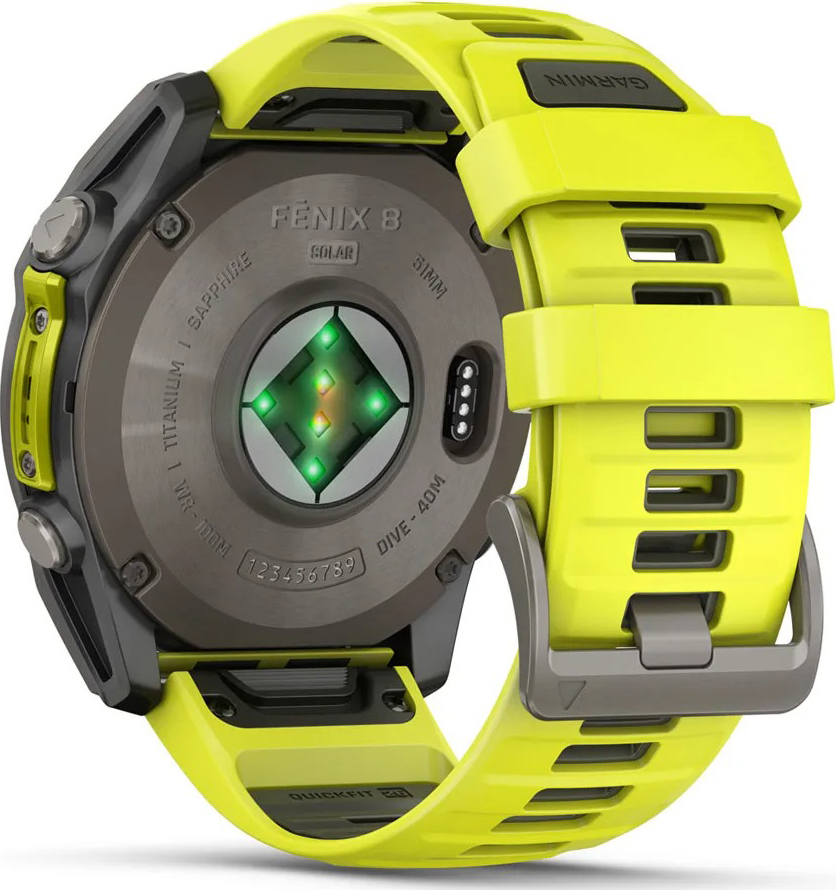 Fenix 8 - Solar Sapphire - 51mm Titanium/Yellow/Graphite