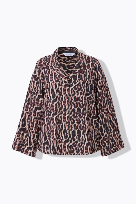 Schlafanzug, Zweiteiler, Leoprint, Boxy Shape, lange Hose