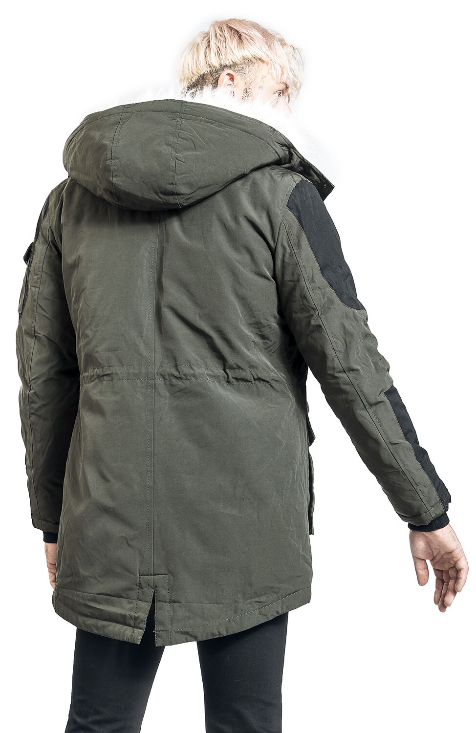 Veste d'Hiver Décontractée Avec Col Fausse Fourrure | Black Premium by EMP Veste d'hiver