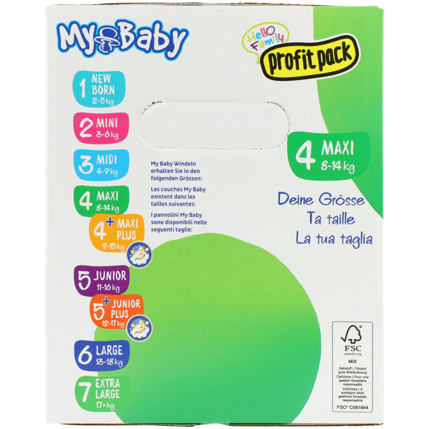 My Baby Windeln Grösse 4 Maxi Profit Pack, 8-14kg, 120 Stück
