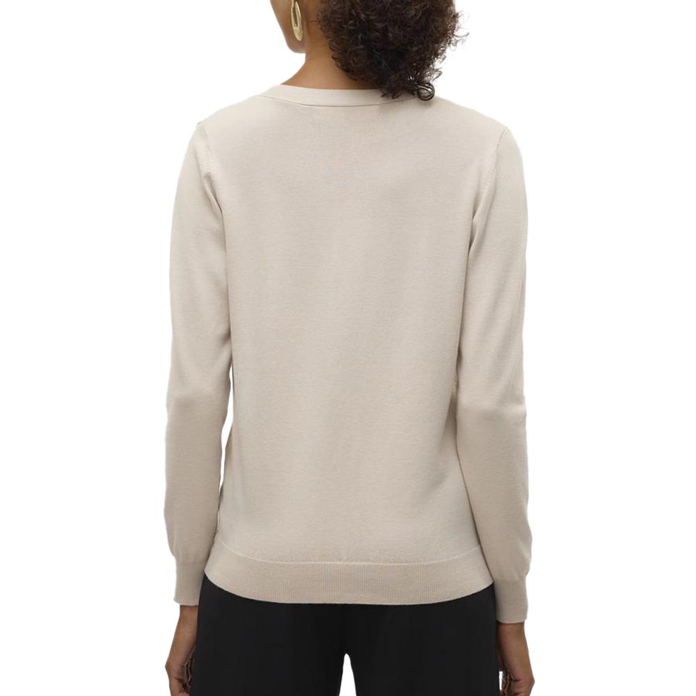 Vero Moda Gilet Beige Femme Vero Moda Silje V-neck Cardigan Moonbeam