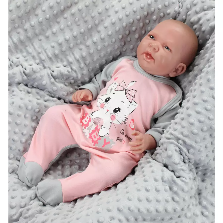 TupTam Baby Unisex Strampler-Set mit Aufdruck Spruch 2-tlg rosaanthrazit