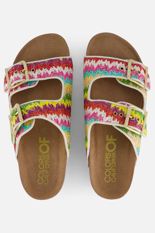 Colors of California Raffia Sandalen roze